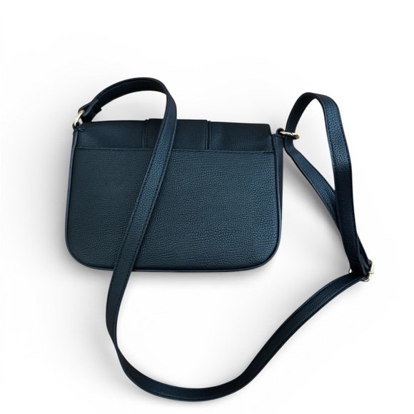 Tommy Hilfiger Chloe II Flap Crossbody Bag Womens Black Gold Logo - Picture 2 of 3